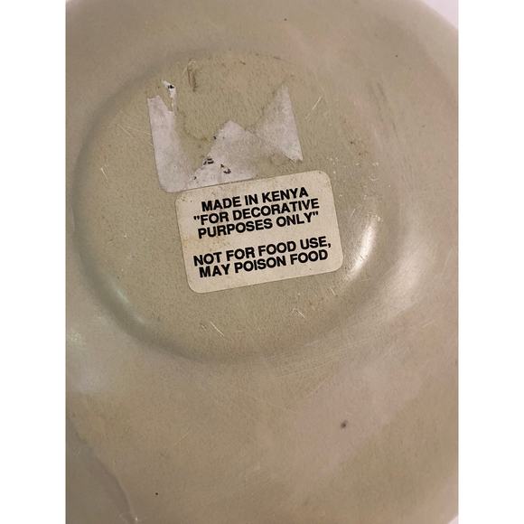 Decorative 10" Pink Stone Bowl made in Kenya, Great for Boho style - Picture 4 of 4